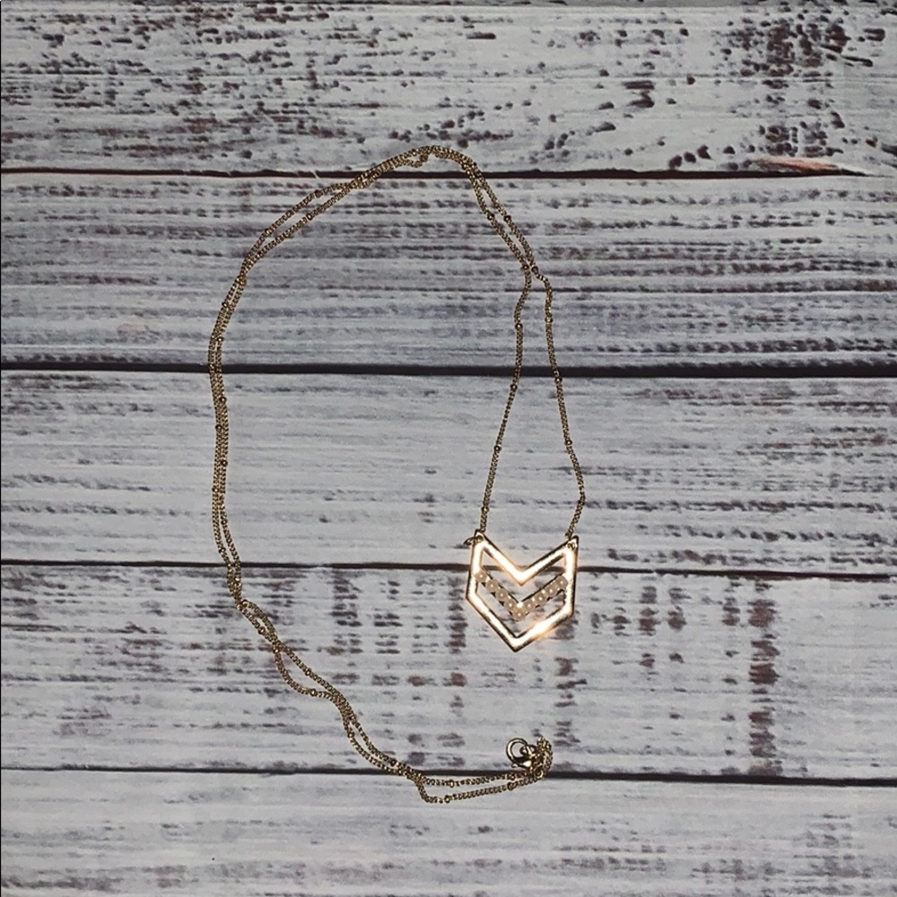 Gold & Pearl Arrow Necklace